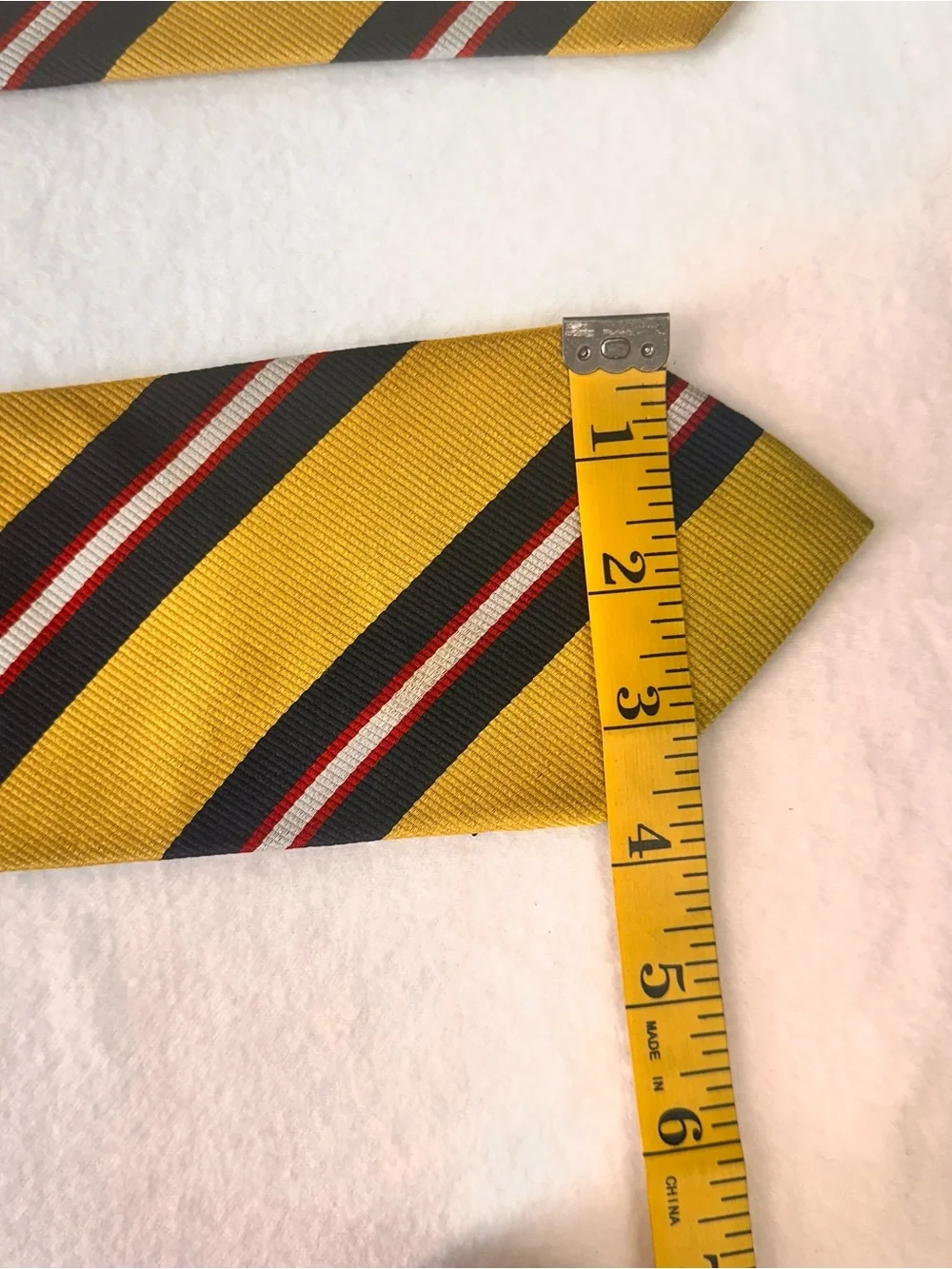 Men's Yellow and Navy Striped Tie - Classic Regimental Style Land’s